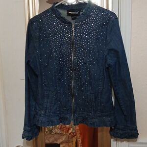 ♡Vintage Christine Alexander Rhinestone Jean Jacket♡